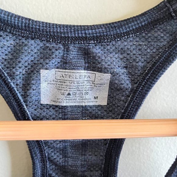 Athleta Fastest Track Racerback Tank Top Size M Blue Space Dye 489382 - Picture 2 of 3